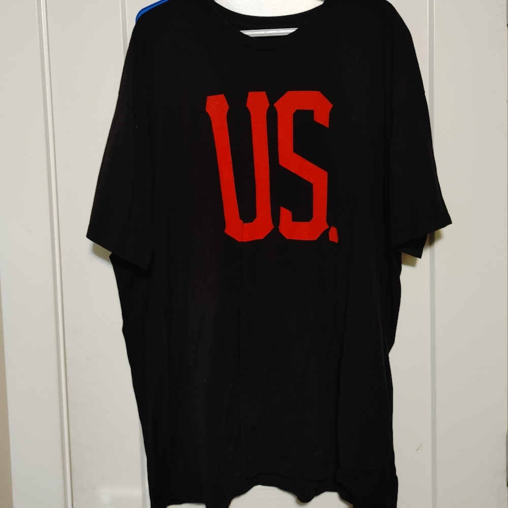 Men's Black Tee with Red Graphic